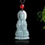 Snijwerk, NGTC Certified Guanyin Feicui Jadeite - 42.43 mm -