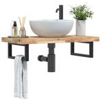 vidaXL Badkamer wandschap staal en massief acaciahout, Verzenden, Nieuw