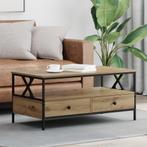 vidaXL Salontafel met lade met plank met opslag artisanaal, Verzenden, Nieuw, 50 tot 100 cm, Minder dan 50 cm
