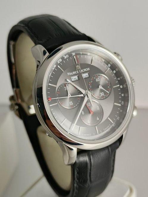 Maurice Lacroix - Les Classiques Chronograph Grey Dial Black, Sieraden, Tassen en Uiterlijk, Horloges | Heren