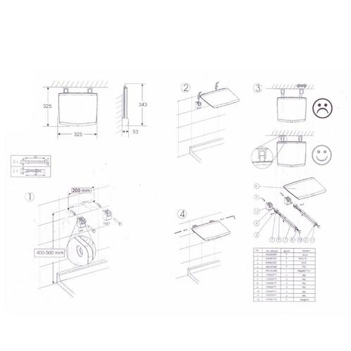 Opklapbare Douchezitting Sapho Gelco 32.5x32.5 cm Antraciet, Doe-het-zelf en Verbouw, Sanitair, Ophalen of Verzenden