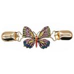 Fako Bijoux® - Vestsluiting - Vestclip - Vlinder Strass -, Sieraden, Tassen en Uiterlijk, Broches, Verzenden, Nieuw