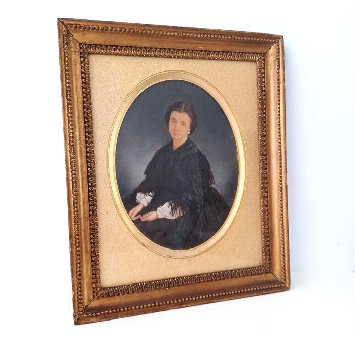 Feyen (XIX) - Portret van een dame, Antiek en Kunst, Kunst | Schilderijen | Klassiek