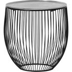Bijzettafel - Trion Rana - Rond - 42cm - Zwart/Zilver -, Ophalen of Verzenden, Nieuw, Overige materialen