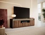 Meubella TV-Meubel donker eiken 160 cm met led verlichting, Nieuw, 150 tot 200 cm, Overige materialen, 25 tot 50 cm