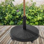 Parasolvoet - LuxeGarden - Rotan look - Wielen - Zwart, Ophalen of Verzenden, Nieuw