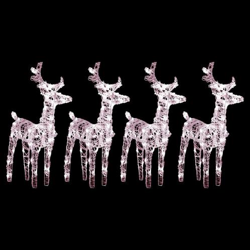 vidaXL Kerstrendieren 4 st 160 LEDs acryl warmwit, Diversen, Kerst, Nieuw, Verzenden