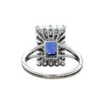 Witgouden vintage ring met saffier en diamant 14 krt, Ophalen of Verzenden, Nieuw