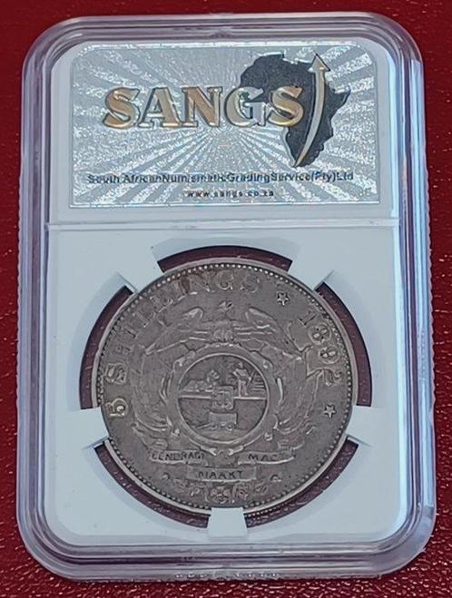 Zuid-Afrika. 5 Shillings 1892 ZAR Kruger Single Shaft SANGS, Postzegels en Munten, Munten | Europa | Niet-Euromunten