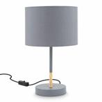 B.K.Licht Tafellamp Textiel Grijs Ø20cm max. 40W E27, Huis en Inrichting, Ophalen of Verzenden, Nieuw