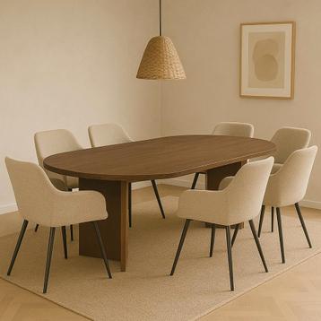 Mangohouten Eettafel Eilis 180x100 cm Walnoot beschikbaar voor biedingen