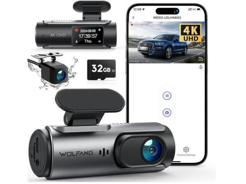 Veiling - WOLFANG 4K Dash WiFi Dashcam, Auto diversen, Dashcams