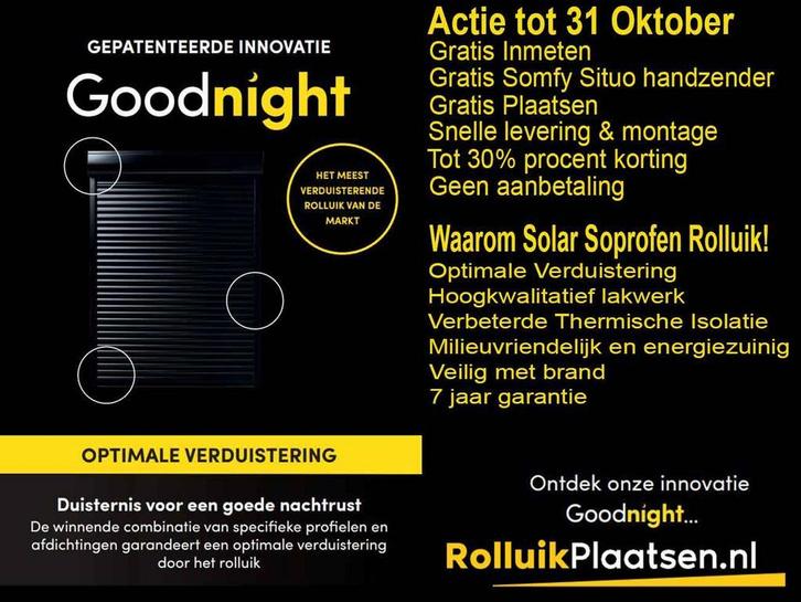 Solar Rolluiken Actie tot 31 Okt 30% Korting, Doe-het-zelf en Verbouw, Rolluiken, Overige kleuren, Nieuw, 200 cm of meer