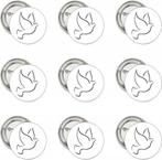 9 Vredes buttons Peace Duif met speld of (kleding)magneet, Verzenden, Nieuw, Overige onderwerpen, Button