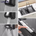 Luxe Multifunctionele Waterval Keuken Wasbak/Spoelbak, Huis en Inrichting, Keuken | Keukenelementen, Verzenden, Zwart, Nieuw, 50 tot 100 cm