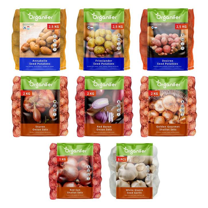 Pakket Pootaardappelen + Pakket Plantgoed, Tuin en Terras, Bloembollen en Zaden, Gehele jaar, Volle zon, Verzenden