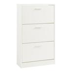 Schoenenkast Sykkylven 3 kleppen wit 103x60x24 cm [en.casa], Verzenden, Nieuw
