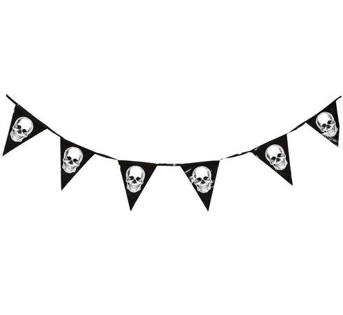 Halloween Vlaggenlijn Schedels 3,6m, Hobby en Vrije tijd, Feestartikelen, Nieuw, Verzenden