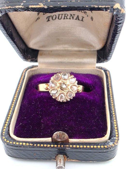 Ring - 18 karaat Geel goud - 0.70ct. tw. Diamant, Sieraden, Tassen en Uiterlijk, Ringen