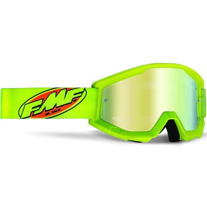 FMF Powercore Crossbril – Fluo Geel – Spiegel Lens, Motoren, Kleding | Motorkleding, Nieuw met kaartje, Motorcrosskleding, Verzenden
