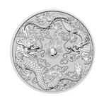 Double Dragon 1 oz 2019 Perth Mint (50.000 oplage), Zilver, Losse munt, Verzenden