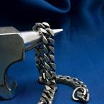 Zilveren gourmetschakel armband (Schakelarmband), Ophalen of Verzenden, Gebruikt, Overige kleuren, Zilver