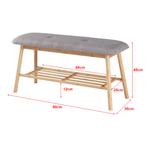 [en.casa] Schoenenrek 45x90x30 cm bamboe grijs, Huis en Inrichting, Kasten | Schoenenkasten, Verzenden, Nieuw