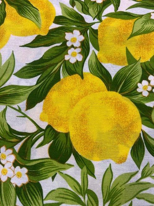 Vrolijke en kleurrijke stof in Siciliaanse stijl, witte, Antiek en Kunst, Antiek | Kleden en Textiel
