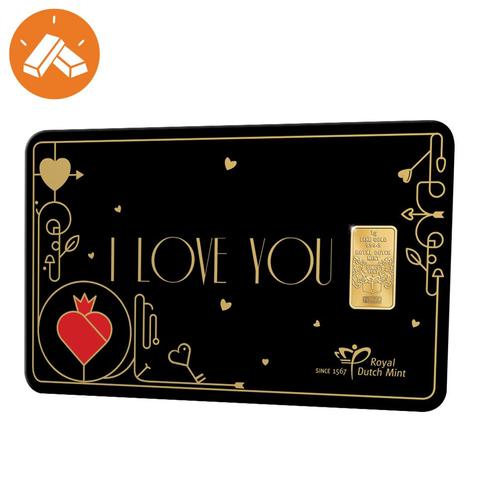 Goudbaar 1 gram ‘I Love You’, Postzegels en Munten, Edelmetalen en Baren, Verzenden