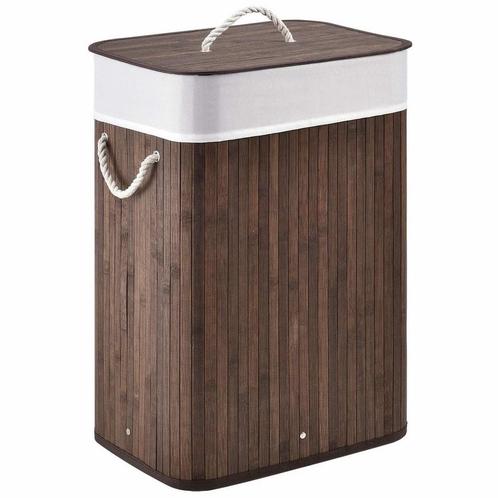 Bamboe Wasmand Curly - 72 L - Bruin - Uitneembare Waszak, Huis en Inrichting, Badkamer | Badtextiel en Accessoires, Nieuw, Verzenden