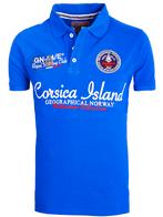 Geographical Norway Polo Shirt Kobalt Corsica Island Kulampo, Verzenden, Nieuw