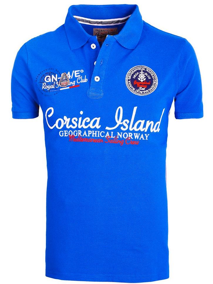 Geographical Norway Polo Shirt Kobalt Corsica Island Kulampo, Kleding | Heren, Polo's, Nieuw, Verzenden