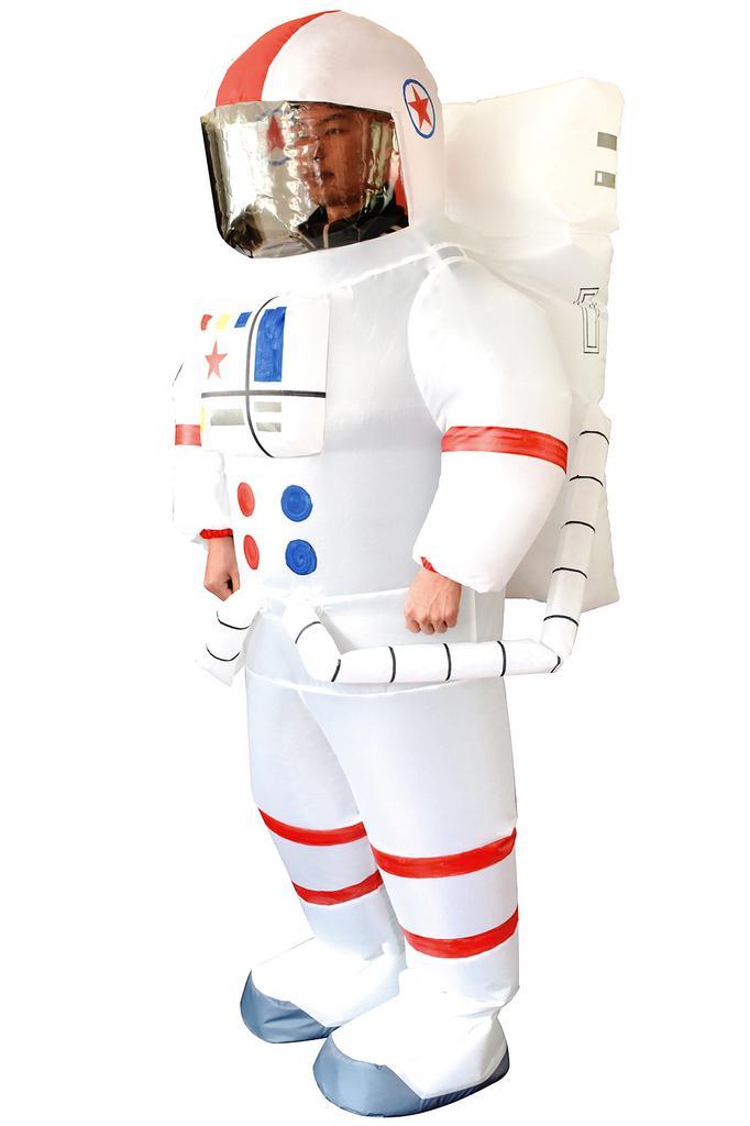 KIMU® Opblaas Kostuum Astronaut Opblaasbaar pak Astronautenp, Kleding | Heren, Carnavalskleding en Feestkleding, Kleding, Nieuw