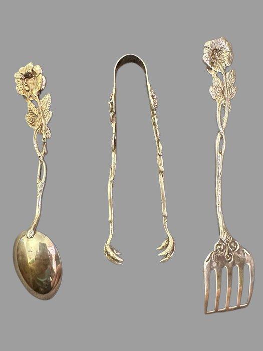 Bestekset (3) - 3-delig zilveren set van 830 –, Antiek en Kunst, Antiek | Goud en Zilver