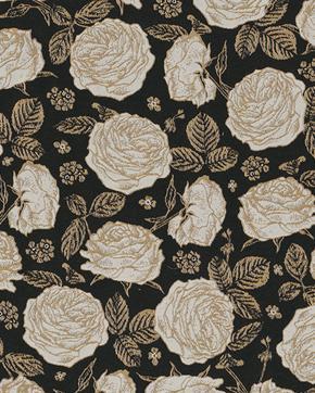 Jacquard Roses Goud/Zwart, Hobby en Vrije tijd, Stoffen en Lappen, Zwart, Nieuw
