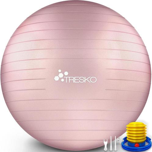 Tresko Fitness bal - Yoga bal - Pilates bal - 65cm - Roze, Huis en Inrichting, Overige Huis en Inrichting, Nieuw, Verzenden