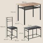 TRUUSK 4-delige Eetgroep - Eettafel, 2 Stoelen, Bank - Ruimt, Verzenden, Nieuw