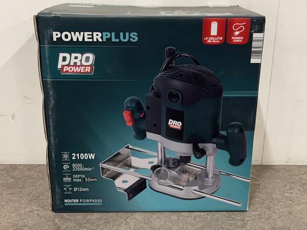 Veiling - Powerplus bovenfrees POWP6050 2100W, Doe-het-zelf en Verbouw, Gereedschap | Freesmachines, Gebruikt