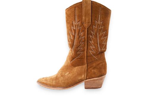 Lina Locchi Cowboy laarzen in maat 37 Bruin | 10% extra, Kleding | Dames, Schoenen, Bruin, Zo goed als nieuw, Verzenden