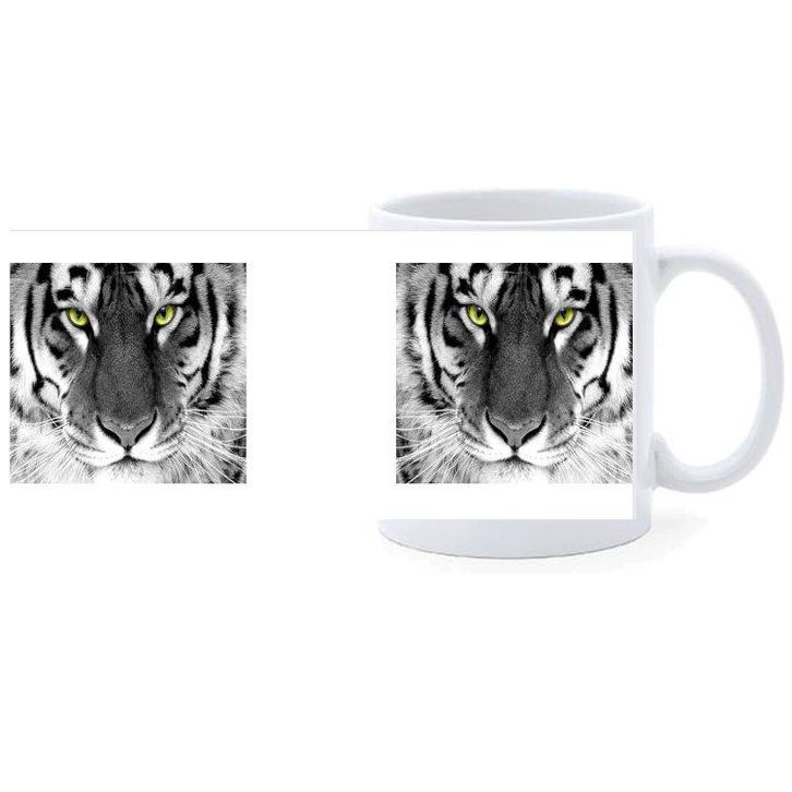 Beker - Tijgerkop Zwart/Wit met gekleurde Ogen NIEUW, Huis en Inrichting, Keuken | Servies, Nieuw, Ophalen of Verzenden