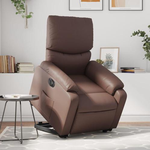 vidaXL Sta-op-stoel elektrisch kunstleer bruin, Huis en Inrichting, Fauteuils, Nieuw, Verzenden