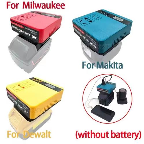 Adapter omvormer van 18V / 220V  accu naar 220v  Mil MAK  DW, Doe-het-zelf en Verbouw, Overige Doe-het-zelf en Verbouw, Nieuw