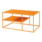 Salontafel Solund met plank 45x90x60 cm oranje [en.casa], Huis en Inrichting, Tafels | Salontafels, Verzenden, Nieuw