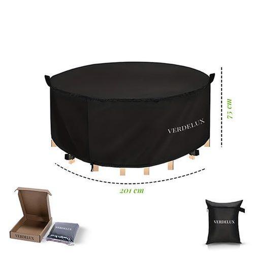 Tafelhoes 201 x 75 cm Rond Zwart, Tuin en Terras, Tuinmeubel-accessoires, Ophalen of Verzenden