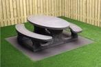 Rockwood® Betonnen Picknickset Antraciet-Beton Ovaal 2.10m, Nieuw, Rechthoekig, Ophalen of Verzenden, Hout