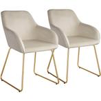 Eetkamerstoel Jeane, fluweellook, sledeonderstel - Fluweello, Huis en Inrichting, Stoelen, Verzenden, Nieuw