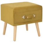 vidaXL Nachtkastje 40x35x40 cm fluweel mosterdkleurig, Huis en Inrichting, Slaapkamer | Nachtkastjes, Overige materialen, Minder dan 45 cm
