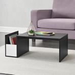Salontafel Bollnas met opbergvak 90x45x35 cm zwart en wit, Verzenden, Nieuw