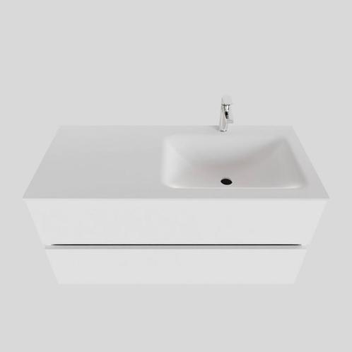 Badkamermeubel Solid Surface BWS Oslo 100x46 cm Rechts Mat, Doe-het-zelf en Verbouw, Sanitair, Bad, Nieuw, Ophalen of Verzenden