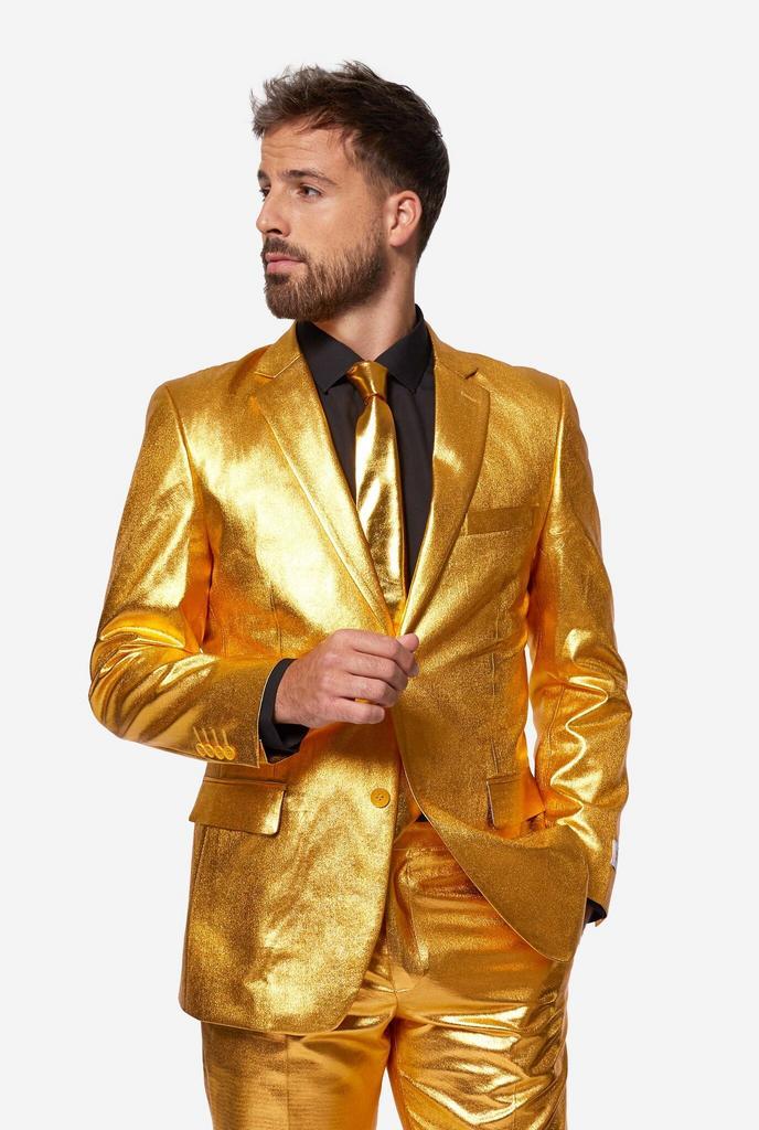 Heren Pak Groovy Gold Opposuits, Kleding | Heren, Carnavalskleding en Feestkleding, Nieuw, Ophalen of Verzenden
